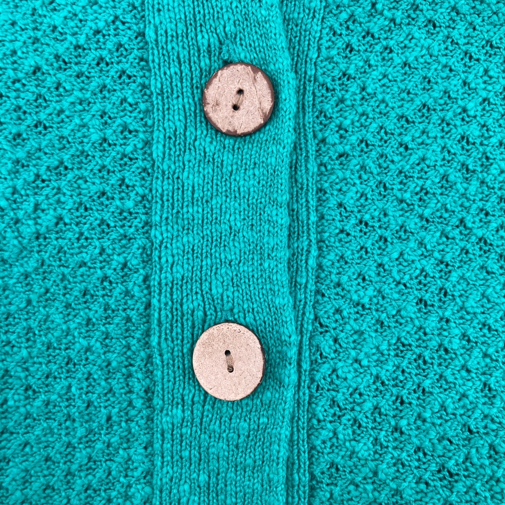 Habitat Clothes to Live In Teal Button Cardigan Sweater - Picture 6 of 9
